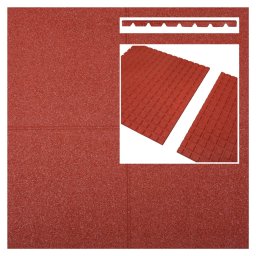 Fallschutzmatten Fallschutzplatten rot 1000x1000x25mm (m2)
